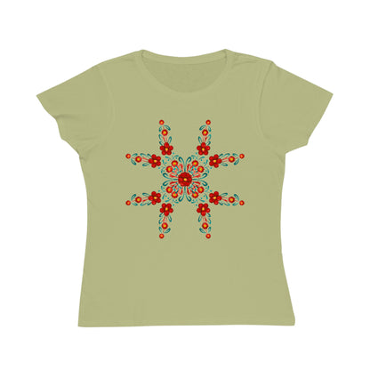 Painted Summer Flowers Organic Cotton Women's T-Shirt