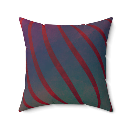 Red + Teal Illusion Wave Stripes Faux Suede Throw Pillow