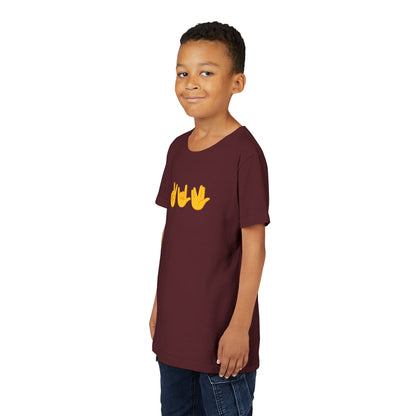 Peace, Love, Live Long Emoji Short Sleeve Kids' T-Shirt (multicolors)