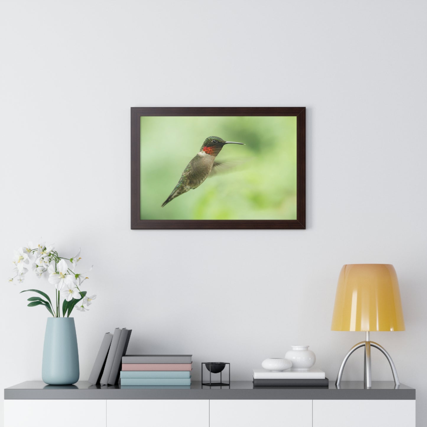 Hummingbird In-Flight Framed Matte Print