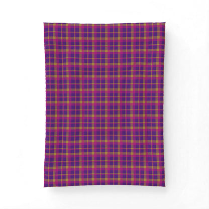 Yellow + Magenta Plaid 100% Cotton Comforter