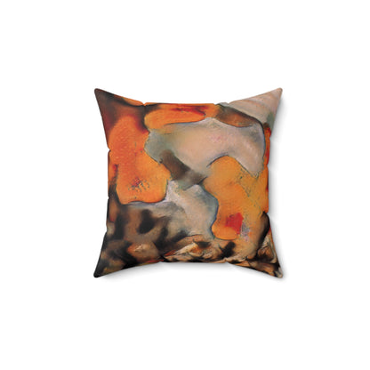 Burnt Umber Rocks Faux Suede Throw Pillow