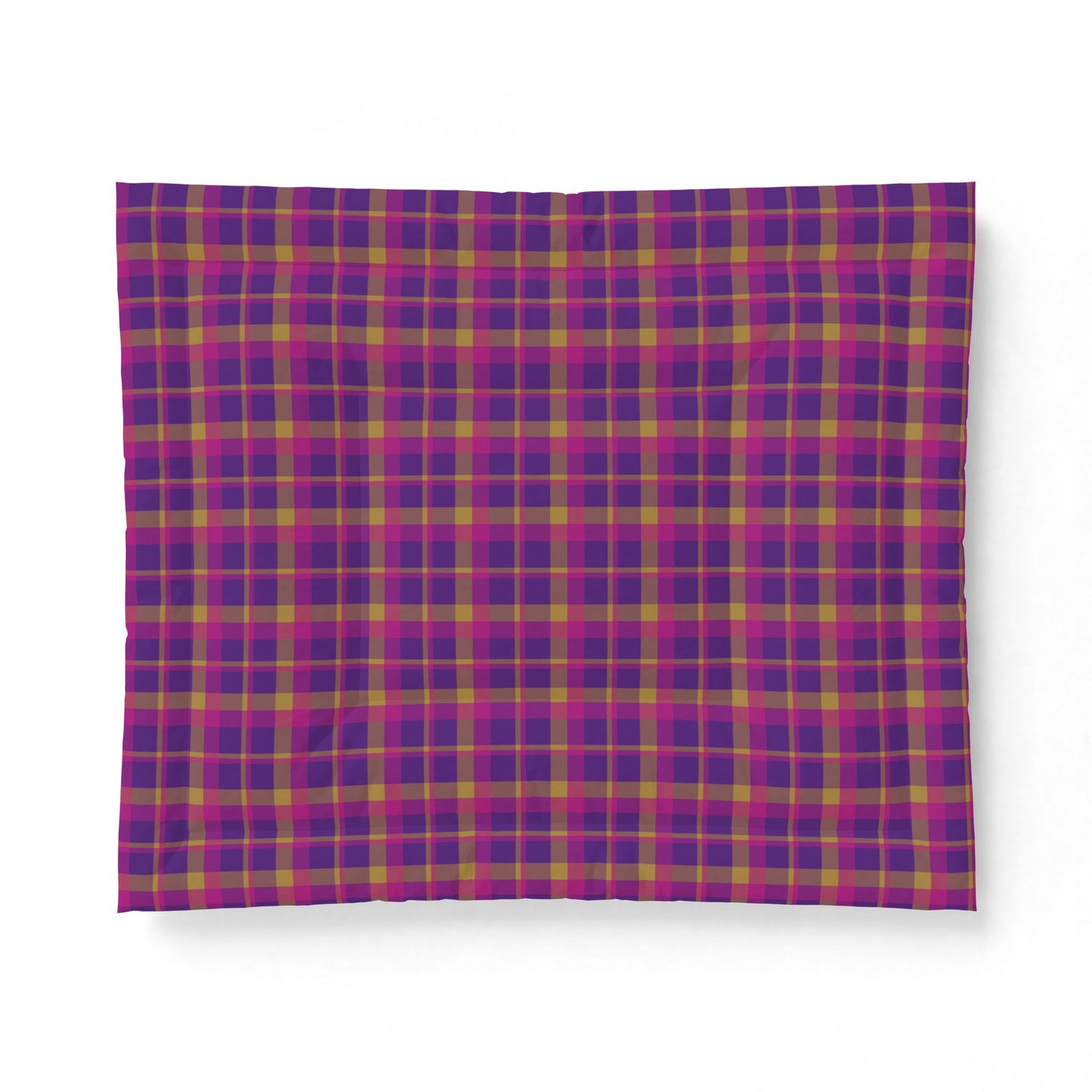 Yellow + Magenta Plaid 100% Cotton Comforter