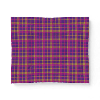 Yellow + Magenta Plaid 100% Cotton Comforter