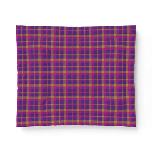 Yellow + Magenta Plaid 100% Cotton Comforter