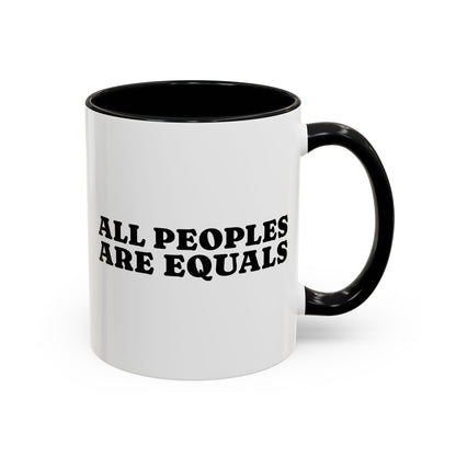 All People Are Equals Black Handle Ceramic Mug (11, 15oz)