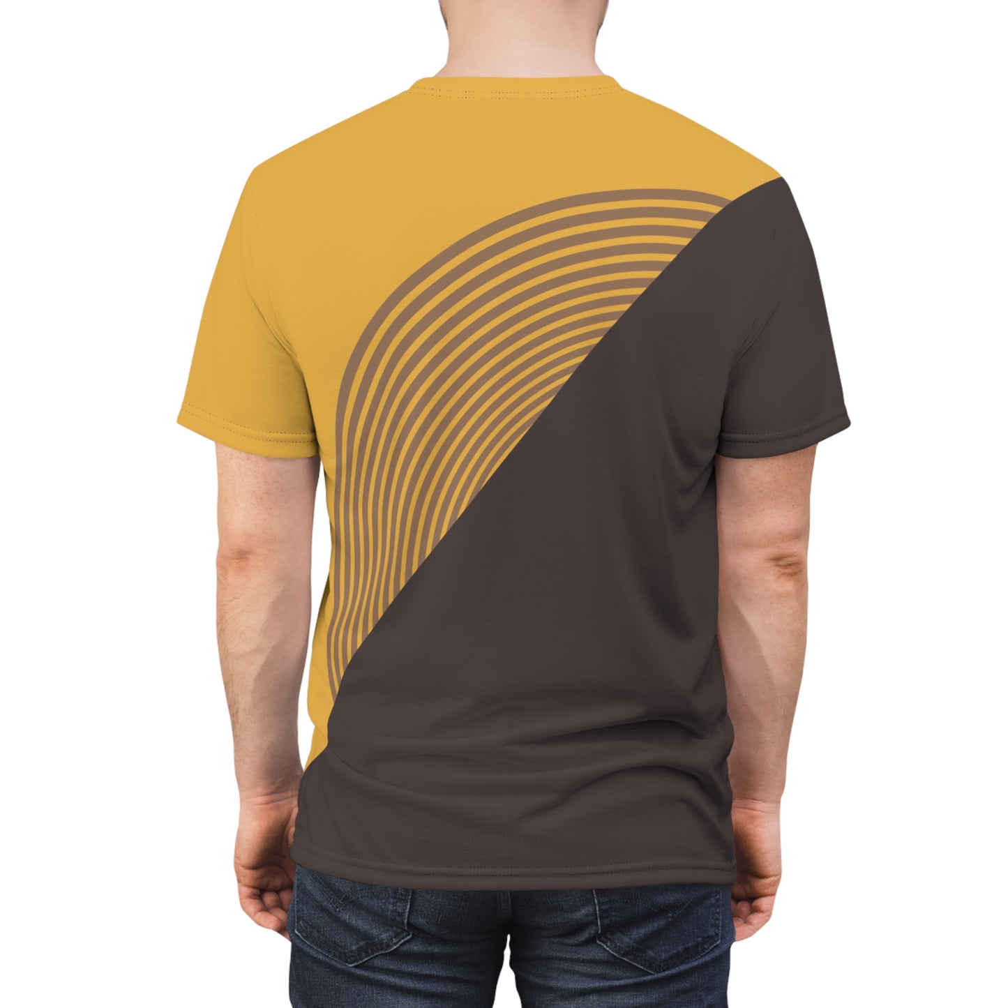 Yellow & Gray Geometric Men's Tee