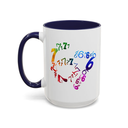 6-7 Meme Illusion Colorful Handle Ceramic Mug (11, 15oz)