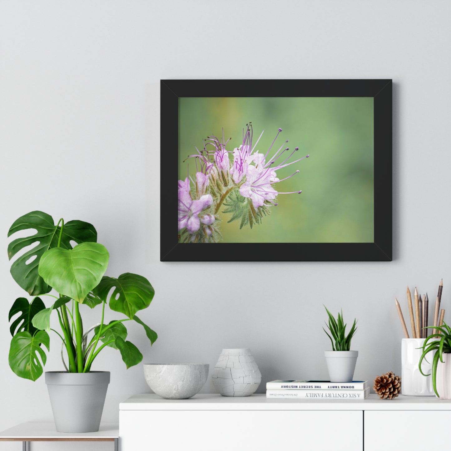 Macro Purple Wildflowers Framed Matte Print