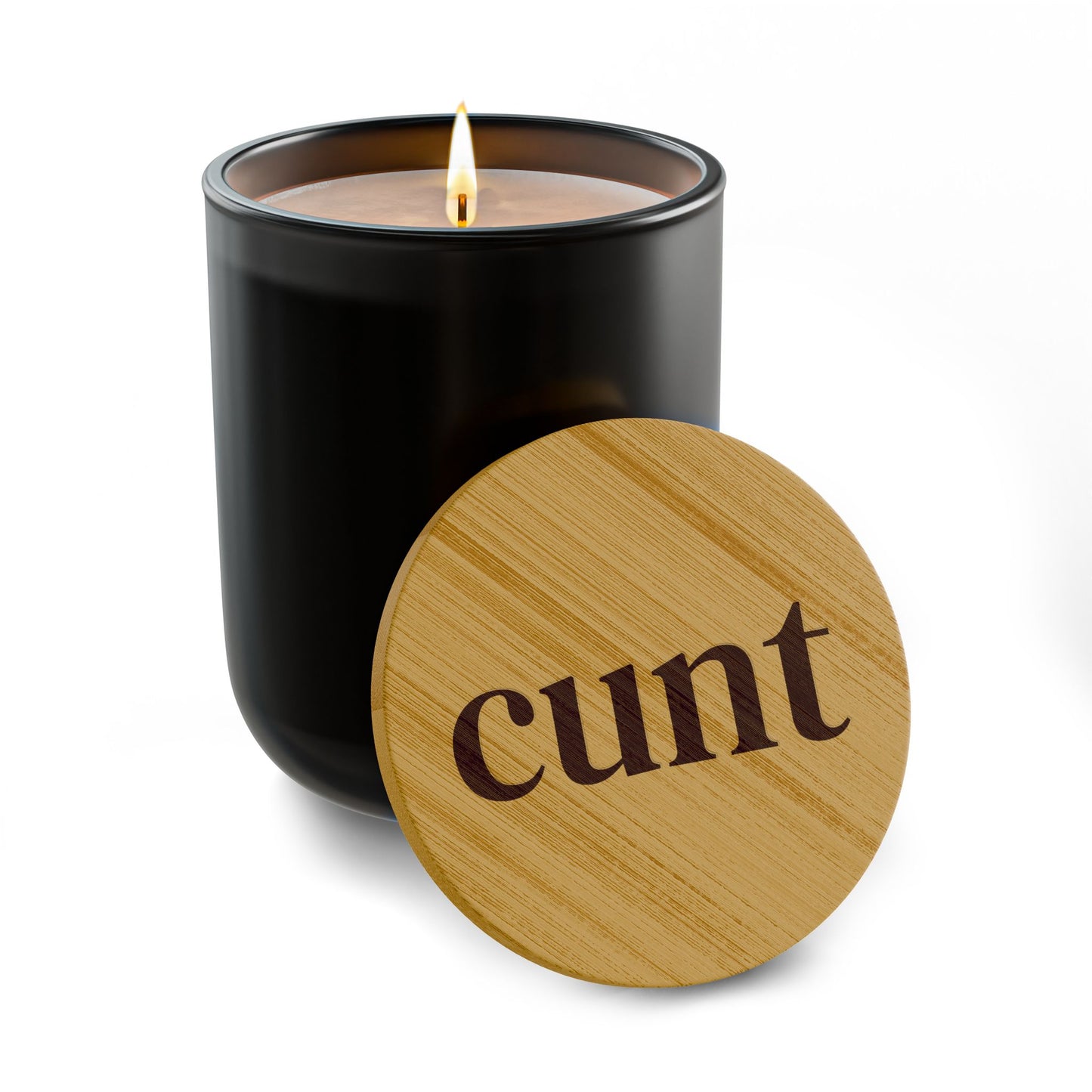 Engraved Spicy C-Word Scented Soy Candle, 14oz | Funny Joke Gifts