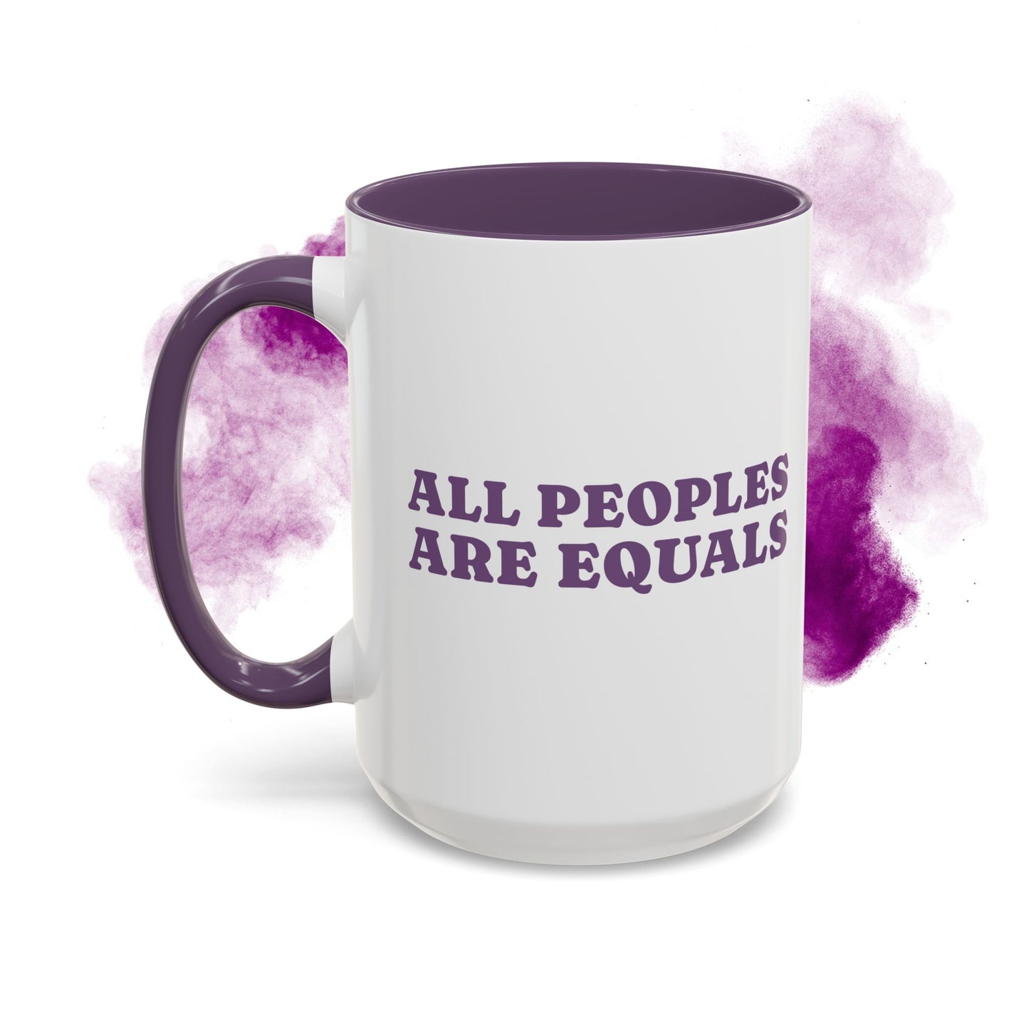 All People Are Equals Purple Handle Ceramic Mug (11, 15oz)