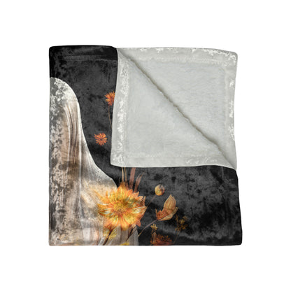 Halloween Garden Haunting Crushed Velvet Blanket