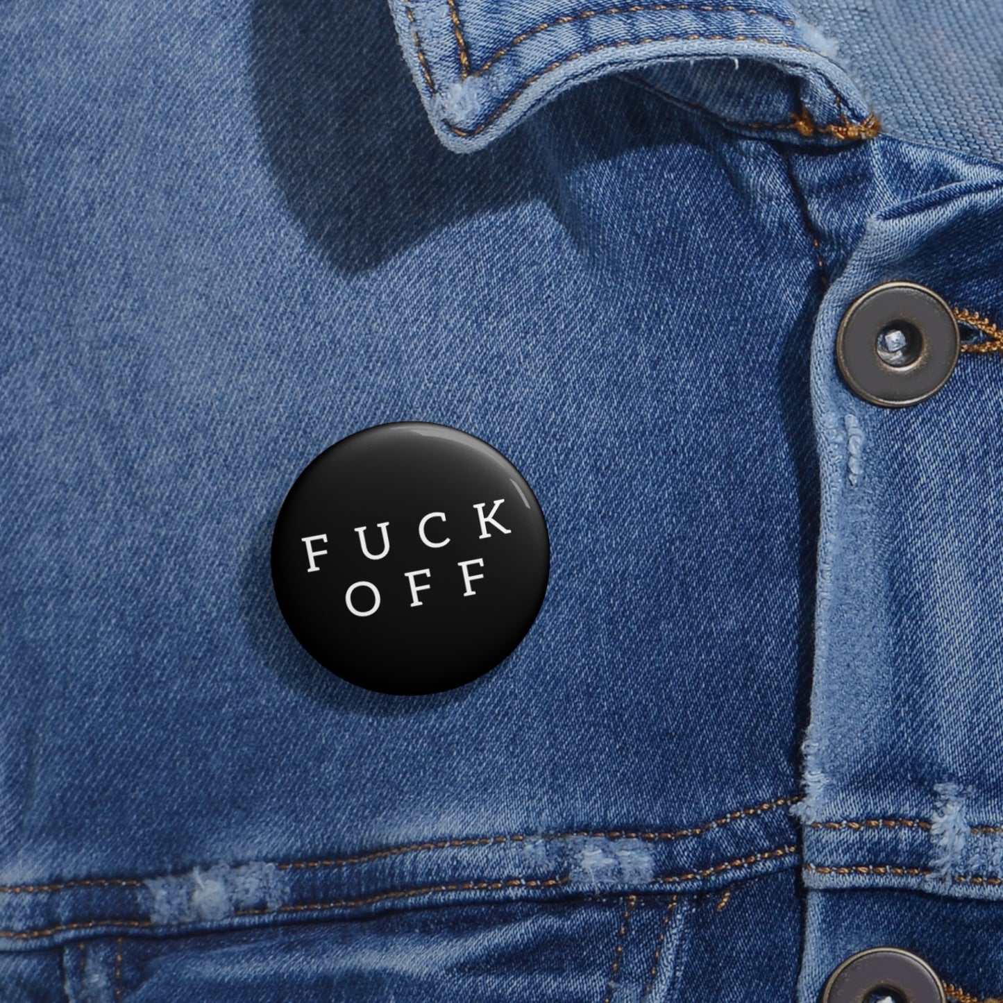 Fuck Off Minimalist Black Metal Pin | Made in the USA