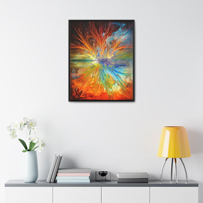 Cosmic Clockworks Abstract Framed Canvas Print