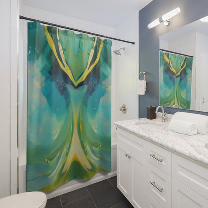 Oceanids Abstract Art Shower Curtain