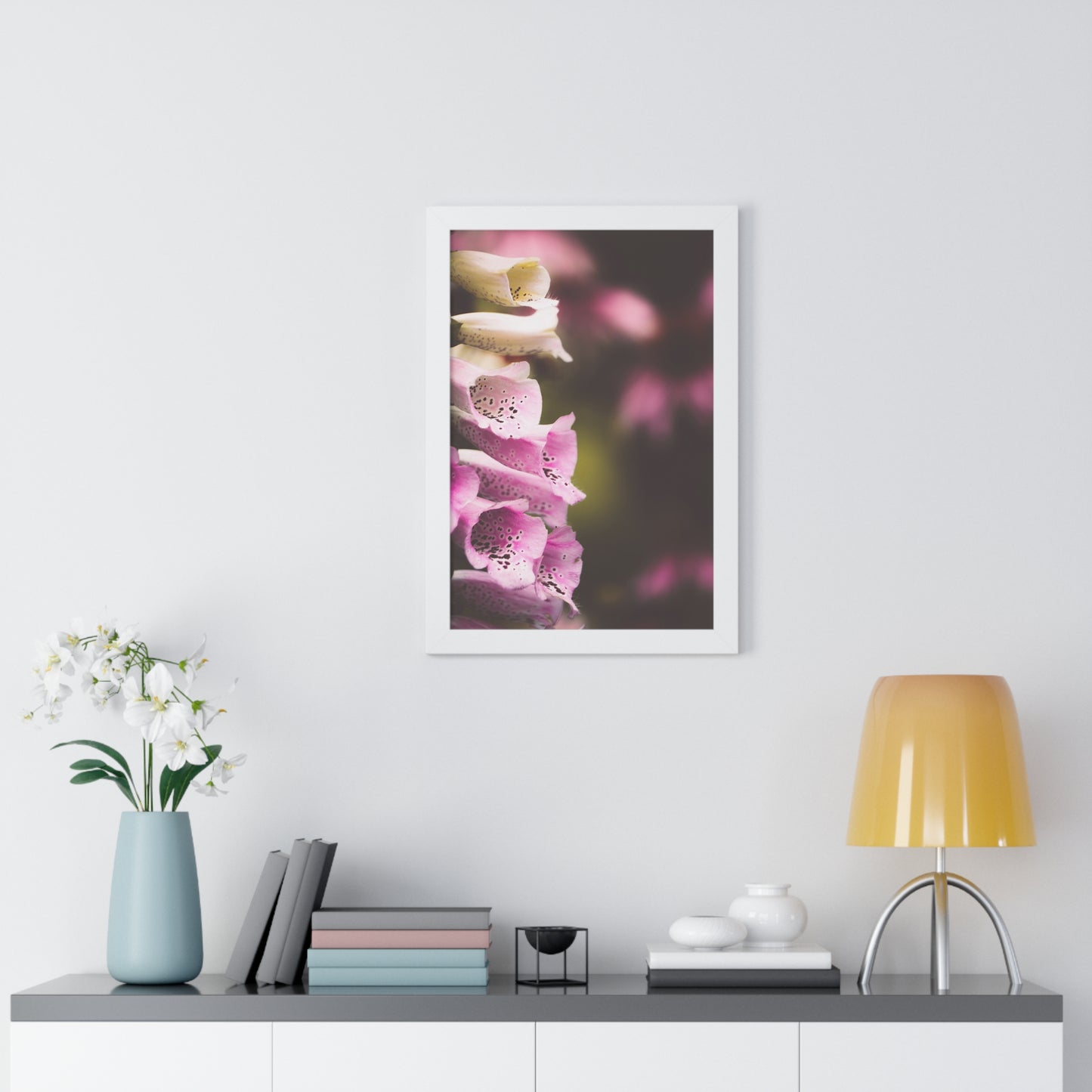 Foxglove Flowers Framed Matte Print