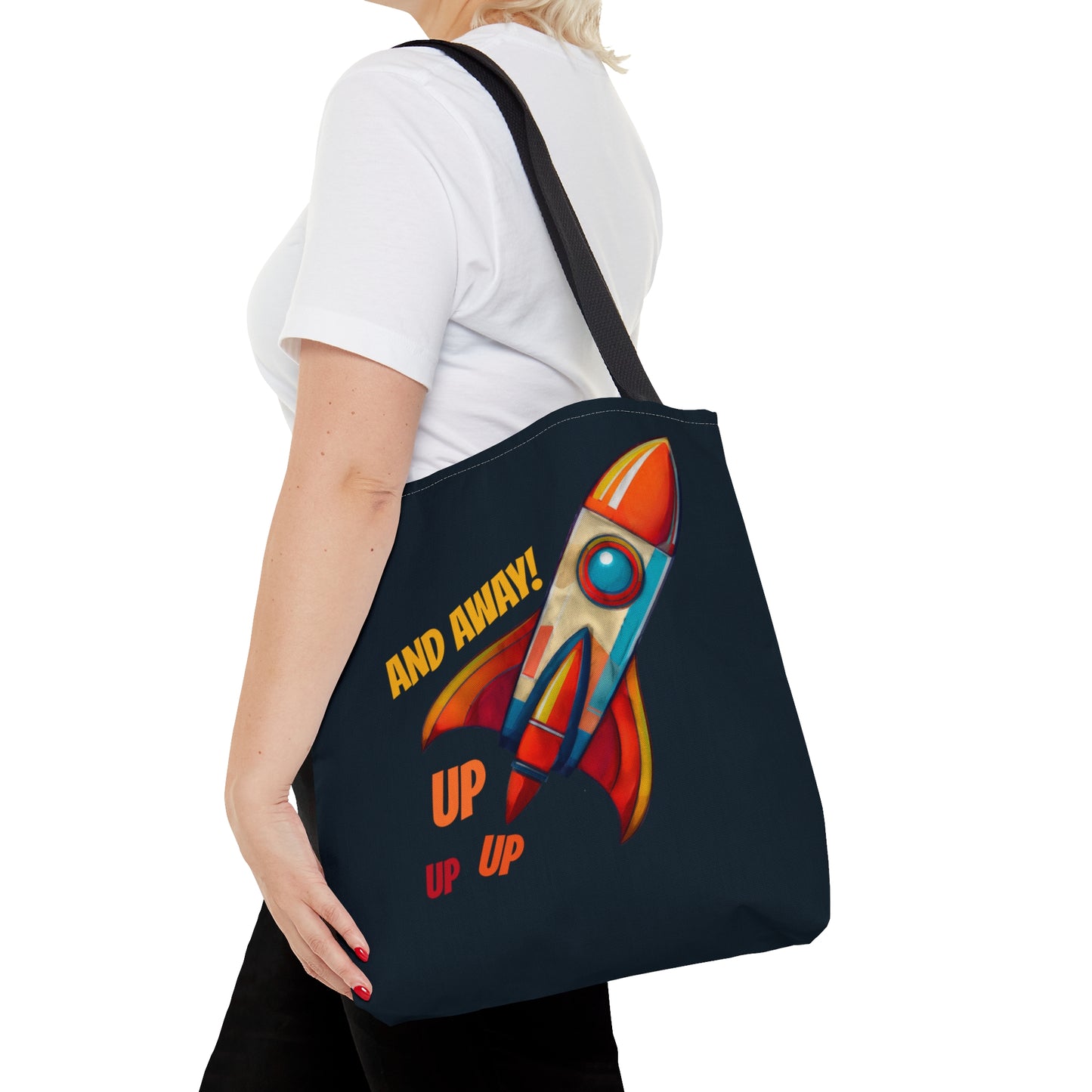 Rocket Ship Liftoff Tote Bag