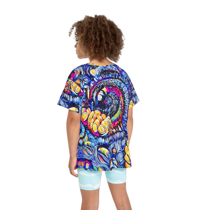 Colorful Time Spiral Kids' Poly Tee