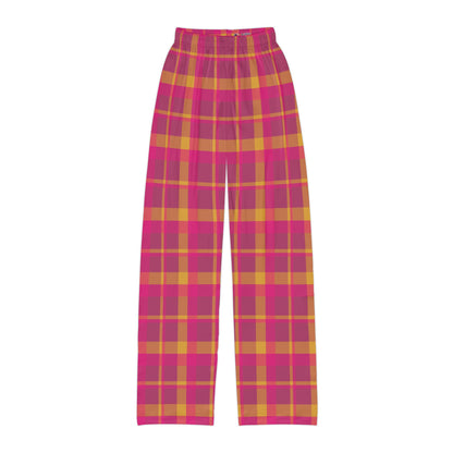 Pink + Yellow Plaid Kids' Pajama Pants