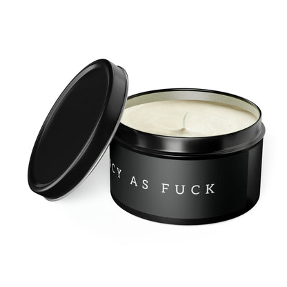 Fancy As Fuck Candle in Minimalist Black Steel Tin (2 sizes)