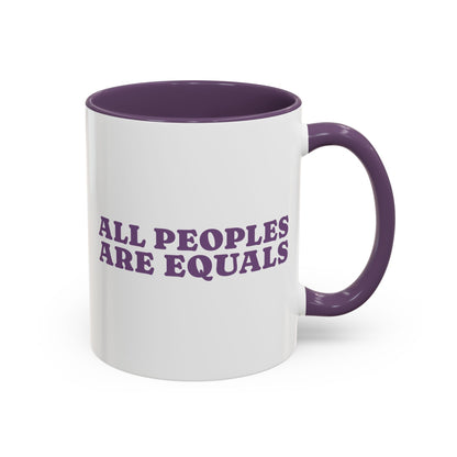 All People Are Equals Purple Handle Ceramic Mug (11, 15oz)