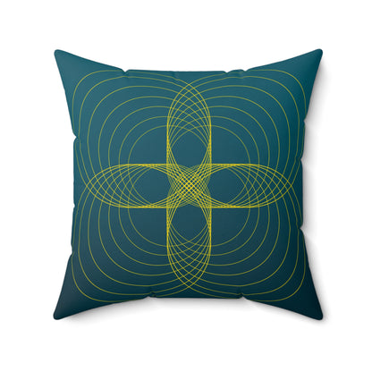 Teal Frequencies Faux Suede Throw Pillow