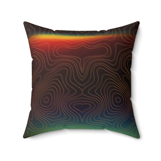 Spectral Heat Wave Faux Suede Throw Pillow