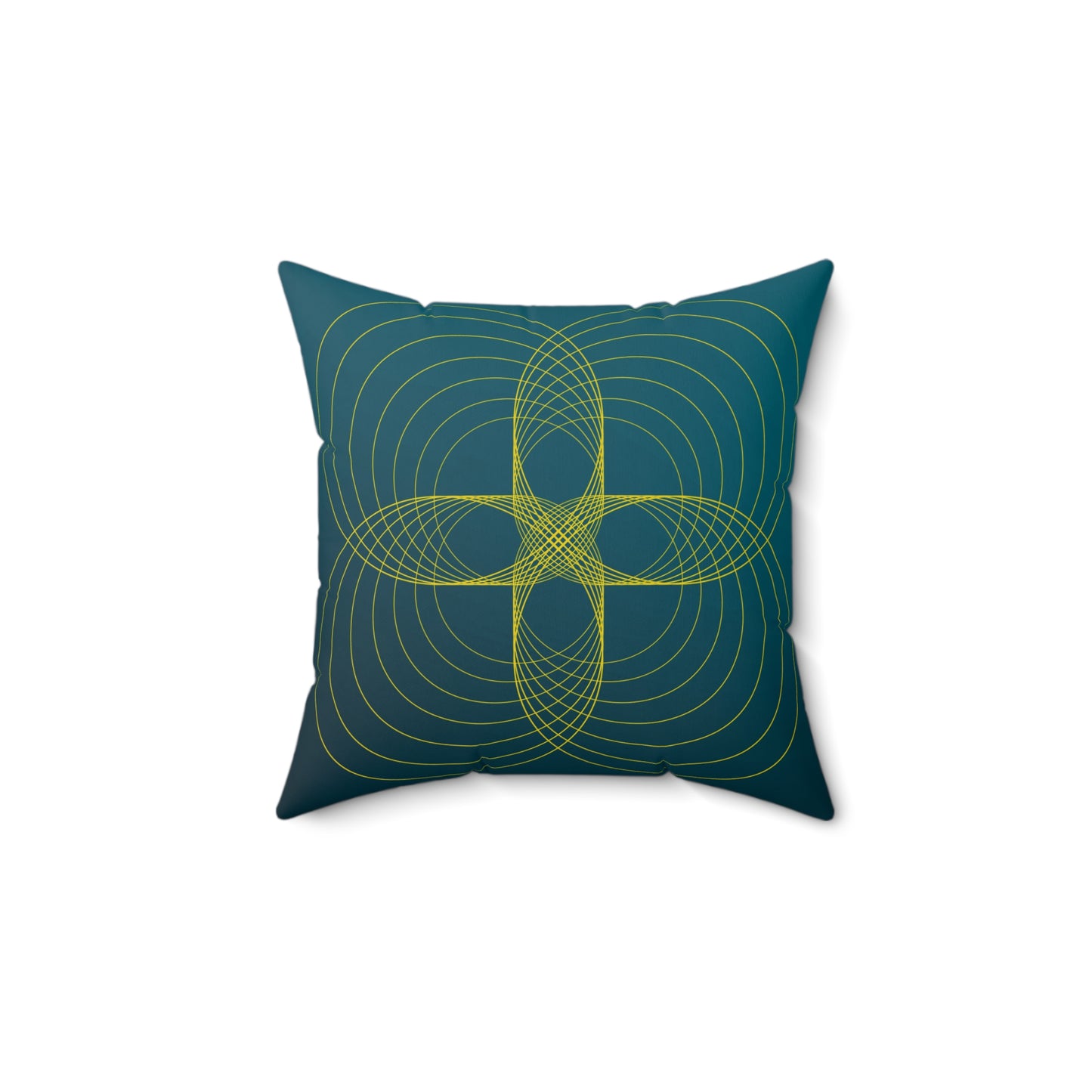 Teal Frequencies Faux Suede Throw Pillow