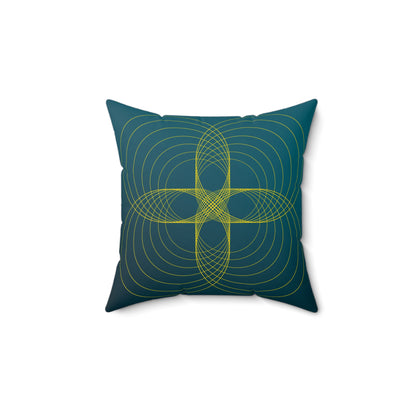 Teal Frequencies Faux Suede Throw Pillow