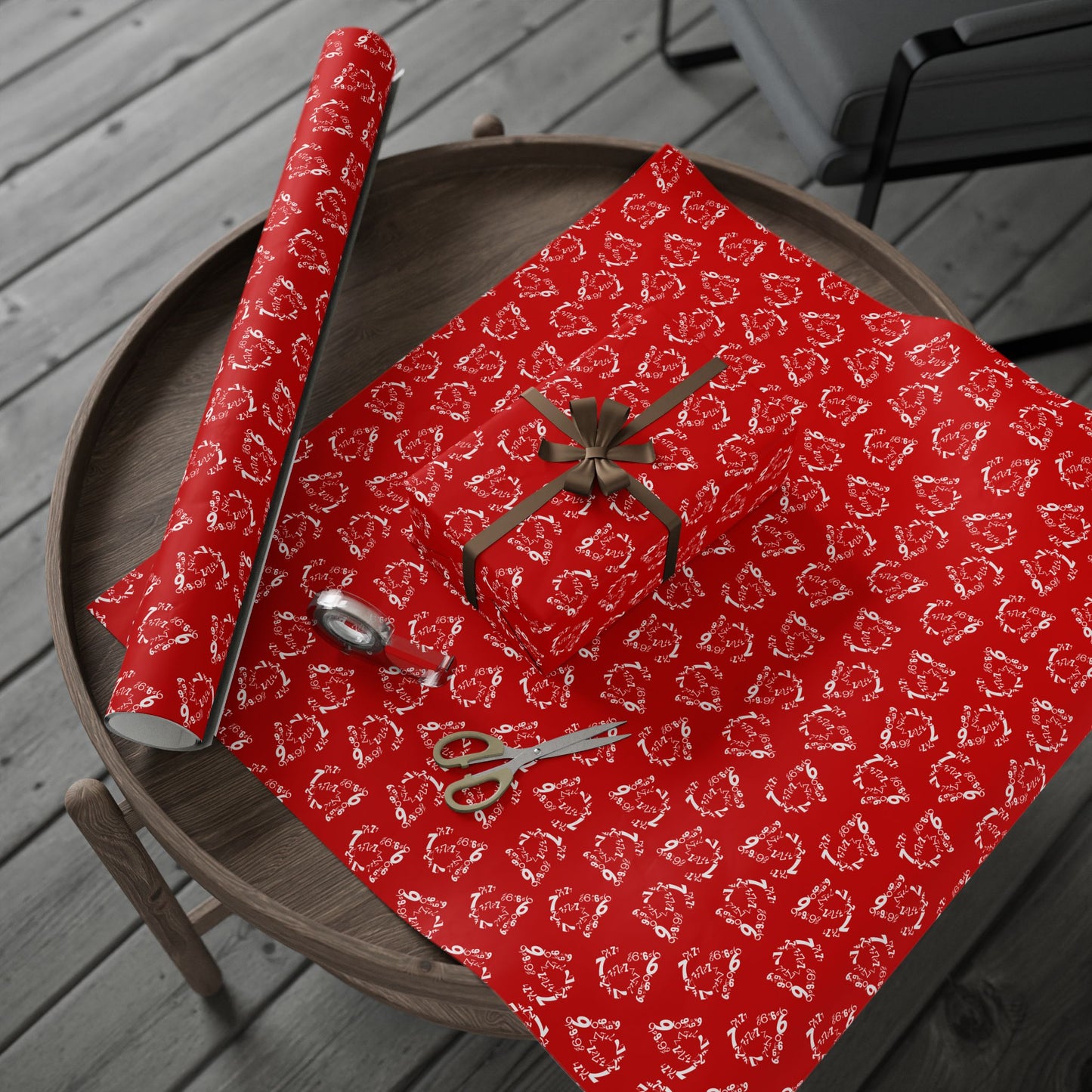 6-7 Meme Illusion Red + White Wrapping Paper Roll (3 sizes)