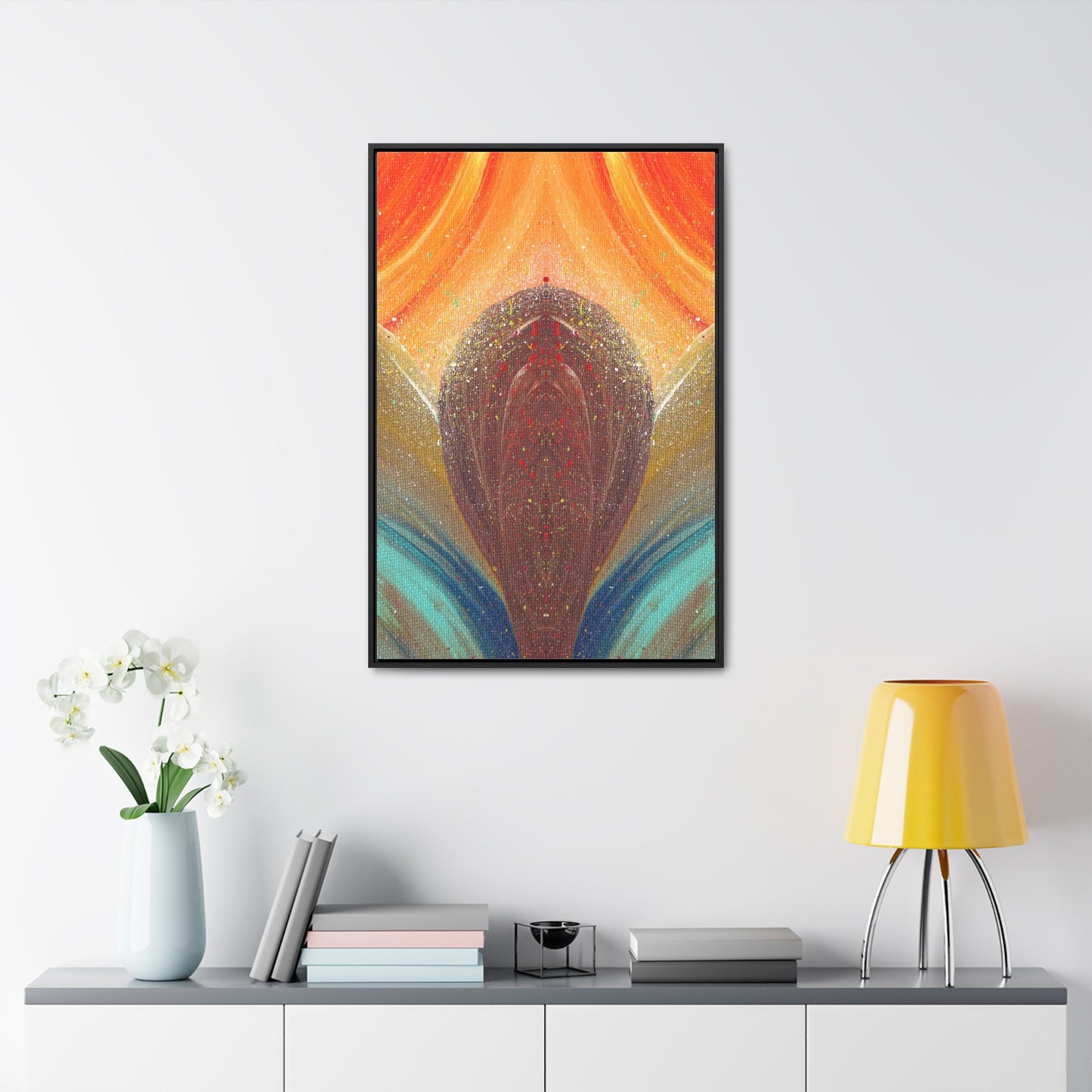 Flow of Magnetism Framed Canvas Print