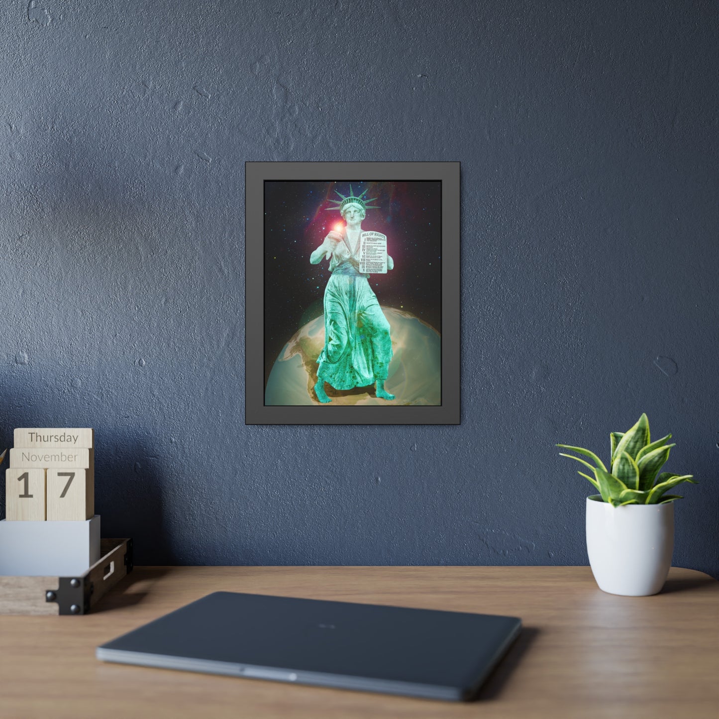 Divine Lady Liberty Framed Print | Surreal Art