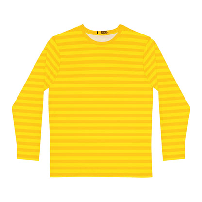 Citron Yellow Striped Men's Long Sleeve Shirt