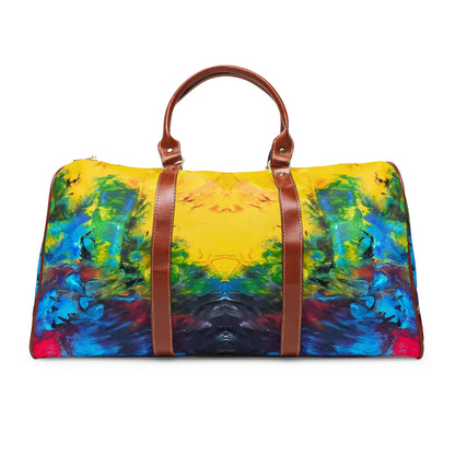 Colorful Paint Waves Faux Leather Carry-On Luggage