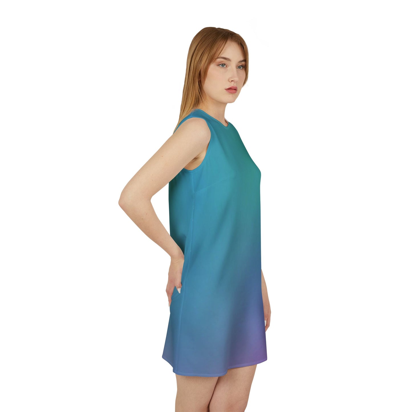 Magical Tones Sleeveless Trapeze Mini Dress