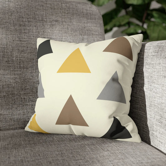 Warm Triangles Faux Suede Throw Pillow