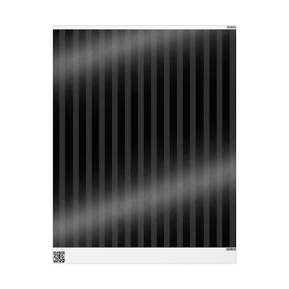 Black + Gray Stripes Wrapping Paper Roll (3 sizes)