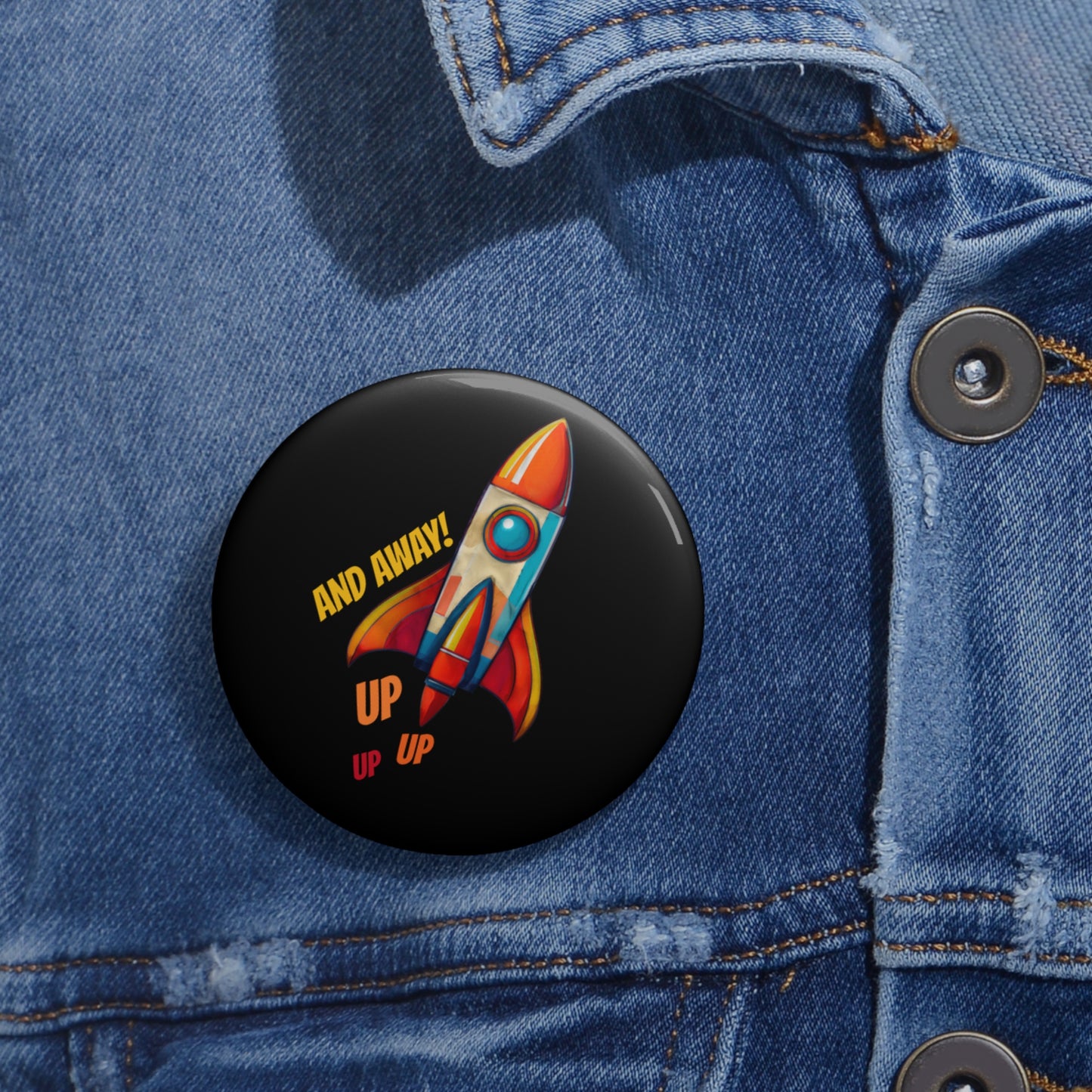 Rocket Ship Liftoff Metal Pin | Made in the USA