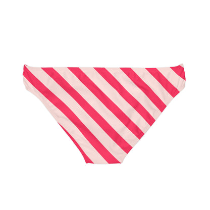 Diagonal Pink Stripes Women's String Bikini Bottom