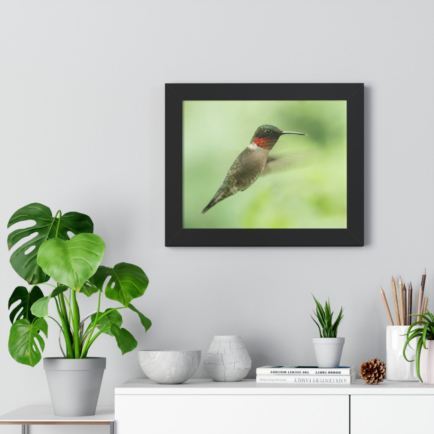 Hummingbird In-Flight Framed Matte Print