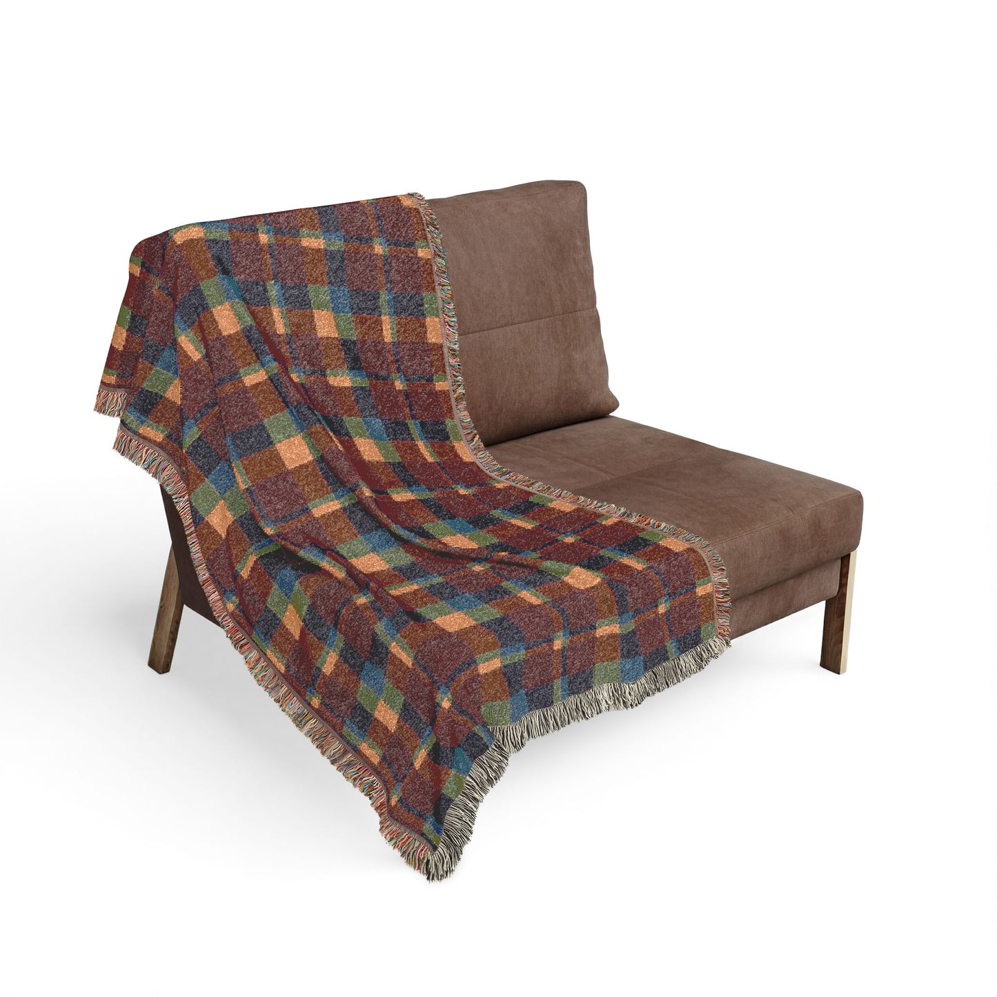 Warm Color Blocks 100% Cotton Woven Blanket (3 sizes) | Made In USA