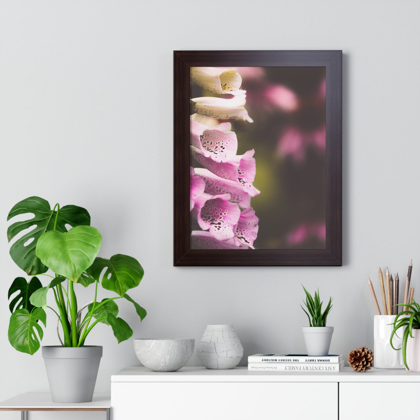 Foxglove Flowers Framed Matte Print