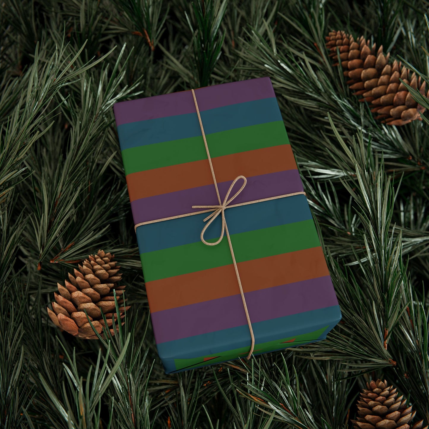 Muted Colorful Stripes Wrapping Paper Roll (3 sizes)