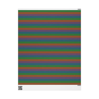 Muted Colorful Stripes Wrapping Paper Roll (3 sizes)