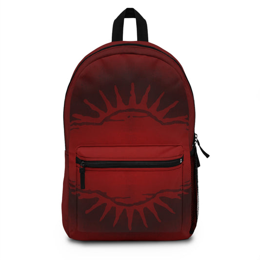 Fiery Red Sun Water-Resistant School Backpack