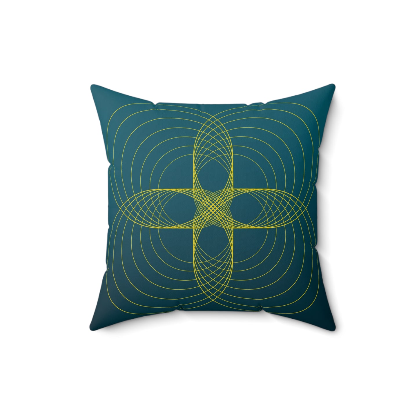 Teal Frequencies Faux Suede Throw Pillow