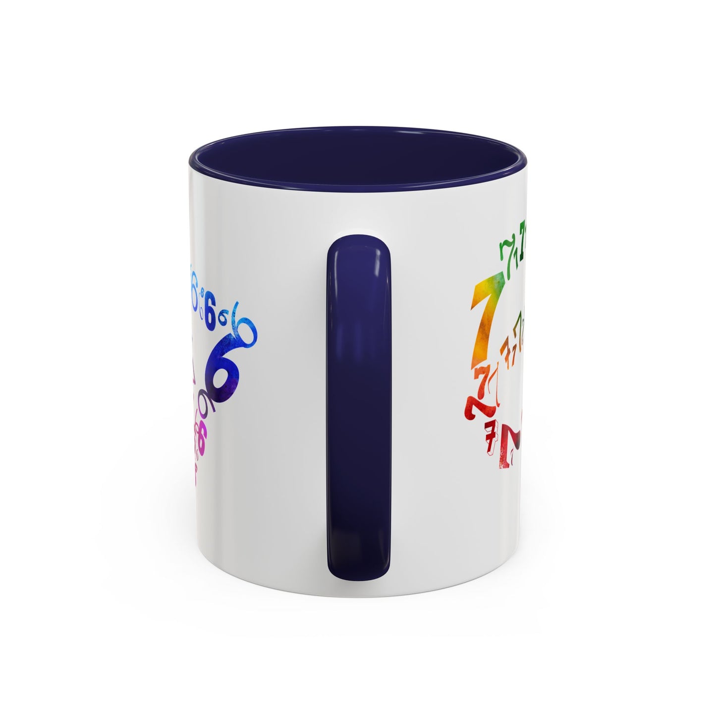 6-7 Meme Illusion Colorful Handle Ceramic Mug (11, 15oz)