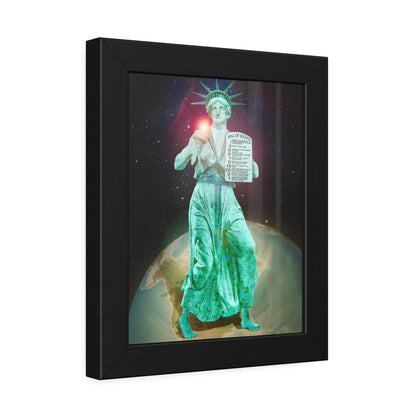 Divine Lady Liberty Framed Print | Surreal Art