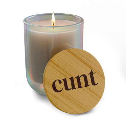 Engraved Spicy C-Word Scented Soy Candle, 14oz | Funny Joke Gifts