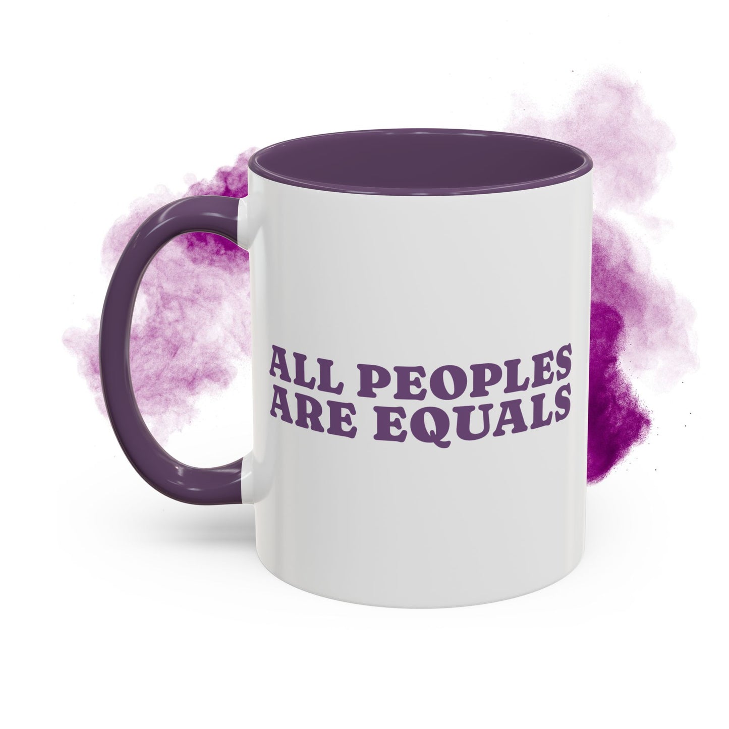 All People Are Equals Purple Handle Ceramic Mug (11, 15oz)